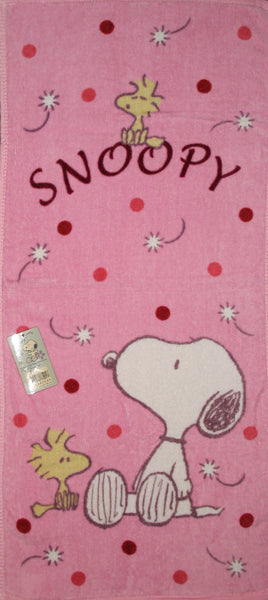Snoopy And Woodstock Imported Hand Towel - Pink