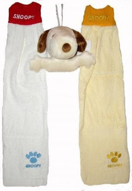 Snoopy Hanging Towel Set With Plush Holder