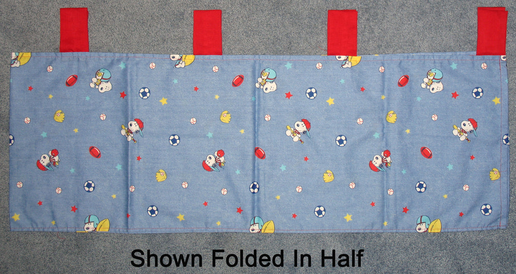 Lambs & Ivy Little Snoopy Sport Window Valance With Tab Hangers