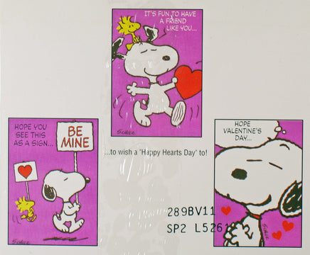 Snoopy Valentine's Day Cards (Open Partial Pack) - snoopn4pnuts.com