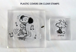 Peanuts Clear Vinyl Stamp Set On Thick Acrylic Blocks - Snoopy and Woodstock - snoopn4pnuts.com