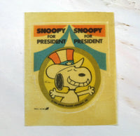 Weber's Bread Vintage Presidential Promotional Cloth Patch - Snoopy In '72  RARE!