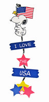 Snoopy Dangling Wooden Patriotic Wall Decor (RARE Product Sample/Not Sold In Stores)