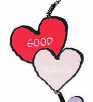 Snoopy Dangling Wooden Valentine's Day Wall Decor - Love Is Good Friends (RARE Product Sample/Not Sold In Stores) - snoopn4pnuts.com