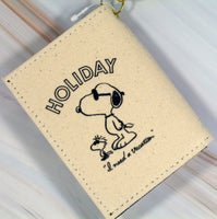 Snoopy Cloth - Covered ID and Credit Card Wallet With Wrist Strap - snoopn4pnuts.com