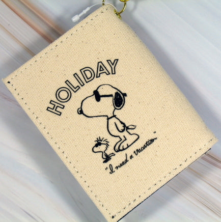 Snoopy Cloth - Covered ID and Credit Card Wallet With Wrist Strap - snoopn4pnuts.com