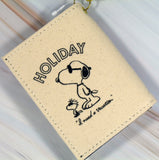 Snoopy Cloth-Covered ID and Credit Card Wallet With Wrist Strap