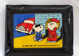 Snoopy and Sally Vintage Vinyl Bi - Fold Wallet With Puffy Border - snoopn4pnuts.com