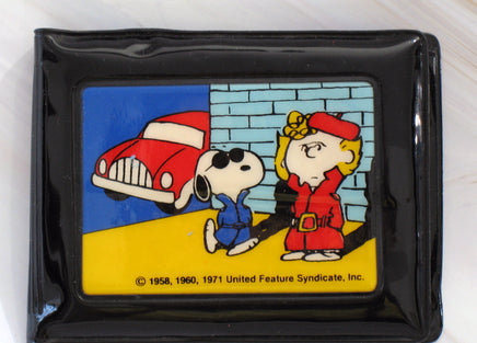 Snoopy and Sally Vintage Vinyl Bi - Fold Wallet With Puffy Border - snoopn4pnuts.com