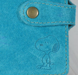 Snoopy Purse Size Suede Leather Photo Album Wallet With Credit Card Pockets