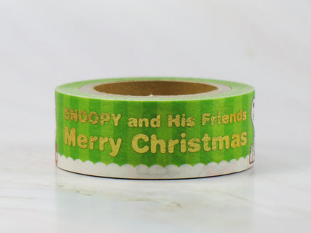 Snoopy Decorative Christmas Washi Masking Tape With Metallic Gold Graphics - Over 16 Feet Long! - snoopn4pnuts.com