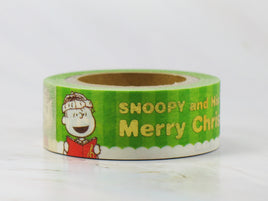 Snoopy Decorative Christmas Washi Masking Tape With Metallic Gold Graphics - Over 16 Feet Long! - snoopn4pnuts.com