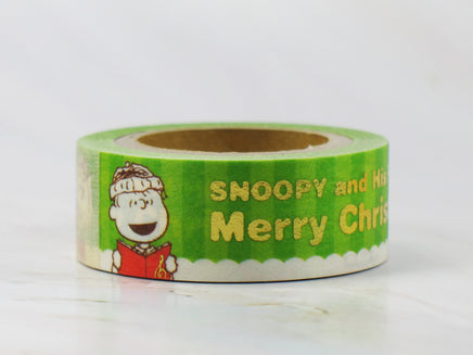Snoopy Decorative Christmas Washi Masking Tape With Metallic Gold Graphics - Over 16 Feet Long! - snoopn4pnuts.com