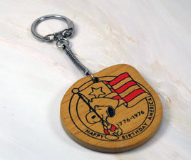 Snoopy Bicentennial Wood Key Chain - snoopn4pnuts.com