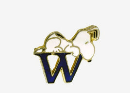 Snoopy Alphabet Cloisonne Pin - Blue "W"