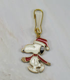 Snoopy Hat and Scarf Enamel Zipper Pull