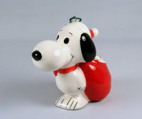 1975 Snoopy Santa Carrying Toy Sack Christmas Ornament