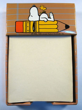 Snoopy Vintage Note Paper Tray With Original Note Paper (Near Mint)
