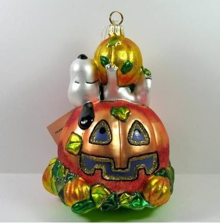 Adler Snoopy On Pumpkins Polonaise Christmas Ornament