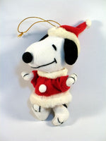 ADLER VINTAGE SNOOPY SANTA PLUSH CHRISTMAS ORNAMENT