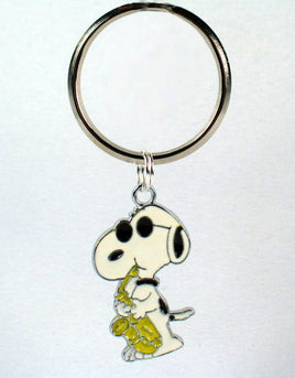 Snoopy Joe Cool Sax Silver Plated Key Chain - snoopn4pnuts.com