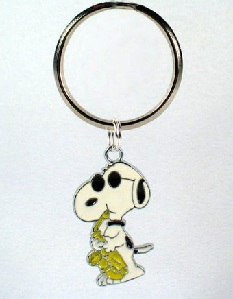 Snoopy Joe Cool Sax Silver Plated Key Chain - snoopn4pnuts.com