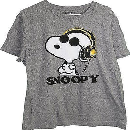 Snoopy Joe Cool Wearing Headphones T-Shirt - snoopn4pnuts.com