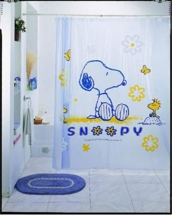 Snoopy Vinyl Shower Curtain With Free Hanger Hooks - On Sale!