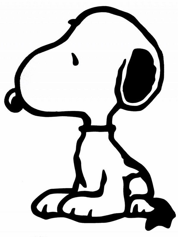 Snoopy Sitting Die-Cut Vinyl Decal - Black