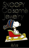 Snoopy In Sleigh Cloisonne Pin