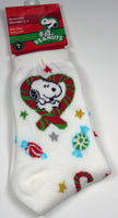 Snoopy Christmas Crew-Length Socks With Glitter Accents