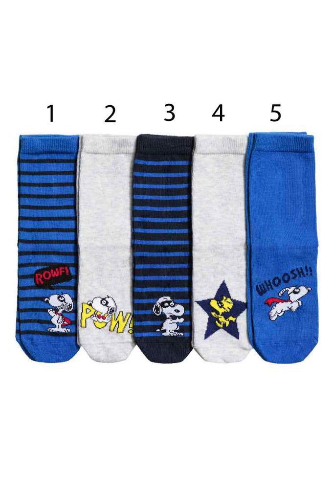 Kids Snoopy and Woodstock Crew Length Socks (Size 10 1/2-12)