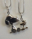 Snoopy and Woodstock Double-Loop Sterling Silver Necklace