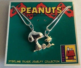 Snoopy And Woodstock Double-Loop Sterling Silver Necklace