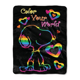 Snoopy Super - Soft Fleece Throw - Color Your World - snoopn4pnuts.com
