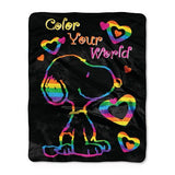 Snoopy Super-Soft Fleece Throw - Color Your World