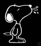 Snoopy Sticks Out Tongue Die-Cut Vinyl Decal - White