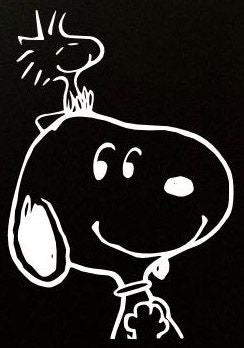 Snoopy and Woodstock Die - Cut Vinyl Decal - White - snoopn4pnuts.com