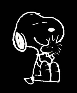 Snoopy Hugs Woodstock Die - Cut Vinyl Decal - White - snoopn4pnuts.com