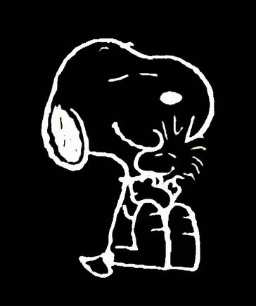 Snoopy Hugs Woodstock Die - Cut Vinyl Decal - White - snoopn4pnuts.com