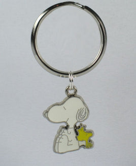 Snoopy And Woodstock Silver Plated Key Chain