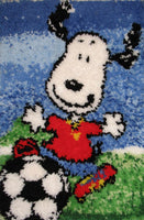 Snoopy Soccer Latch Hook Wall Hanging / Rug (Completed/Ready To Hang)