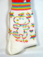 Snoopy Crew-Length Socks With Glitter Accents