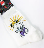 Snoopy Disco Beagle Crew - Length Socks With Glitter Accents - snoopn4pnuts.com