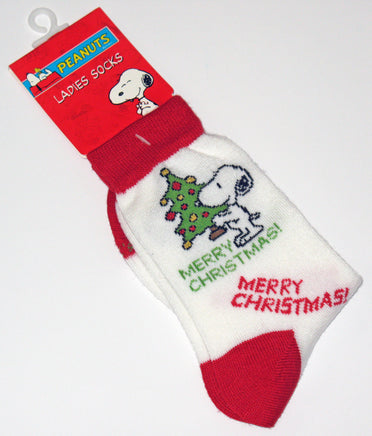 Snoopy Christmas Crew - Length Socks With Glitter Accents - snoopn4pnuts.com