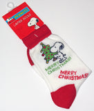 Snoopy Christmas Crew-Length Socks With Glitter Accents