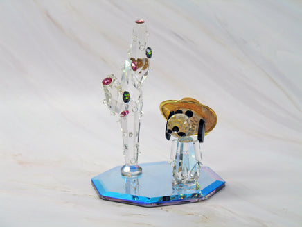 Silver Deer Vintage Crystal Spike With Cactus Figurine - EXTREMELY RARE! - snoopn4pnuts.com