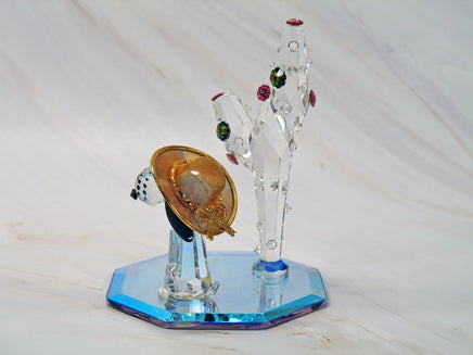 Silver Deer Vintage Crystal Spike With Cactus Figurine - EXTREMELY RARE! - snoopn4pnuts.com