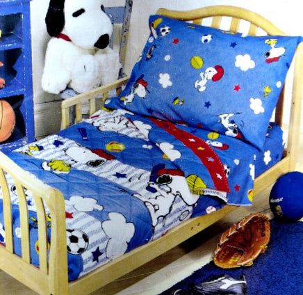 Snoopy Sports 4-Piece Toddler Bed / Crib Set (On Sale!)
