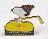 Snoopy United Nations Old Timers Hockey League Pin - 2004